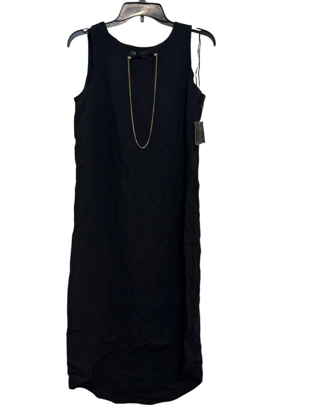 Talia Sodi Black Sleeveless High-Low Dress With Chain Detail Size S